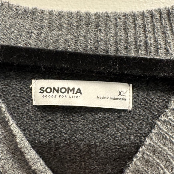 Sonoma Women’s Two-Tone Gray Crewneck Baseball Color block Sweater XL - Picture 3 of 6